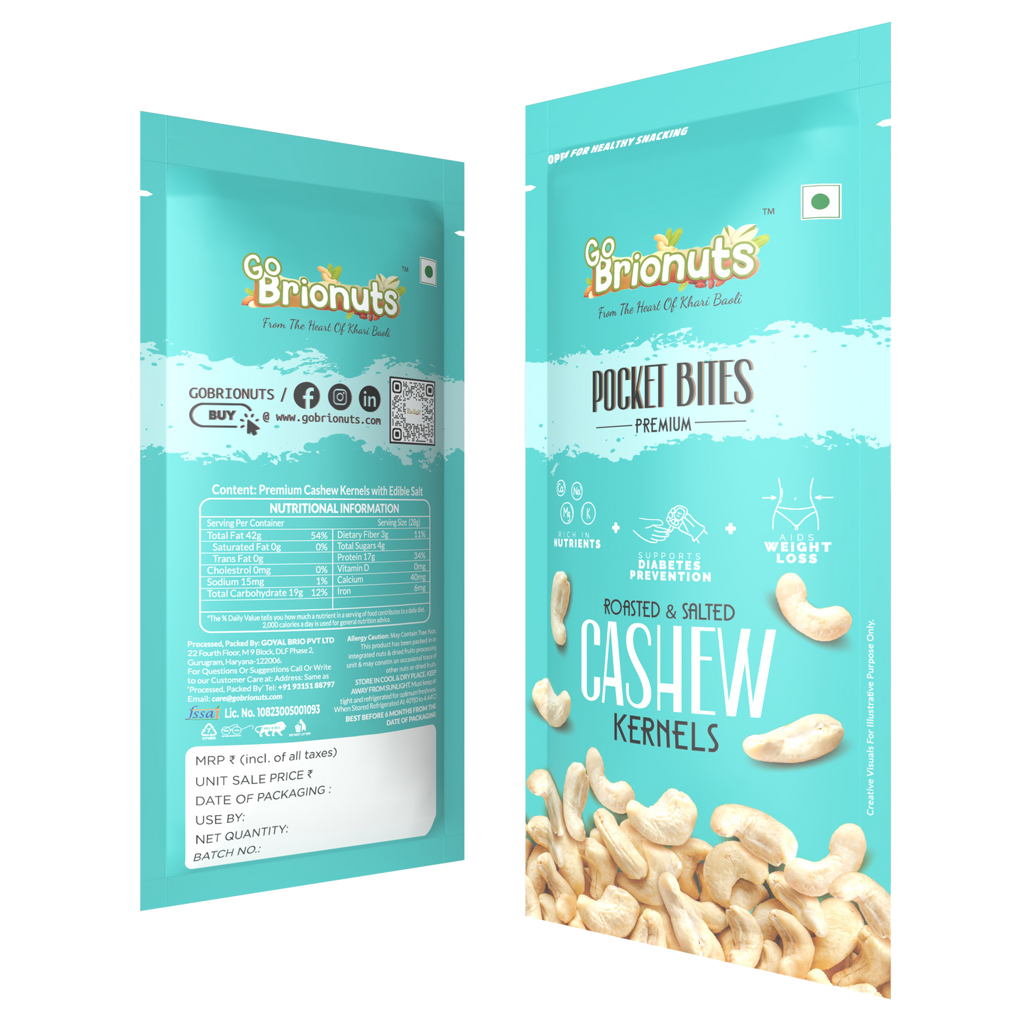Cashews, Roasted-Salted, Pack of 6- 35gms each (210gms)