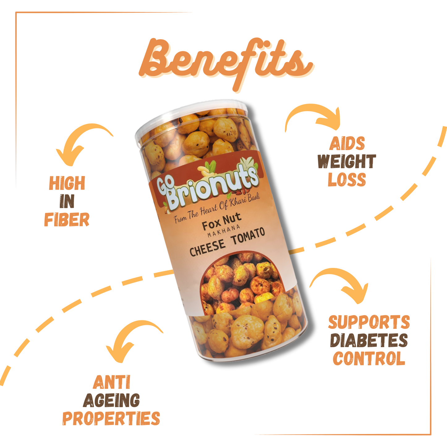 Cheese tomato flavoured foxnuts 80gms