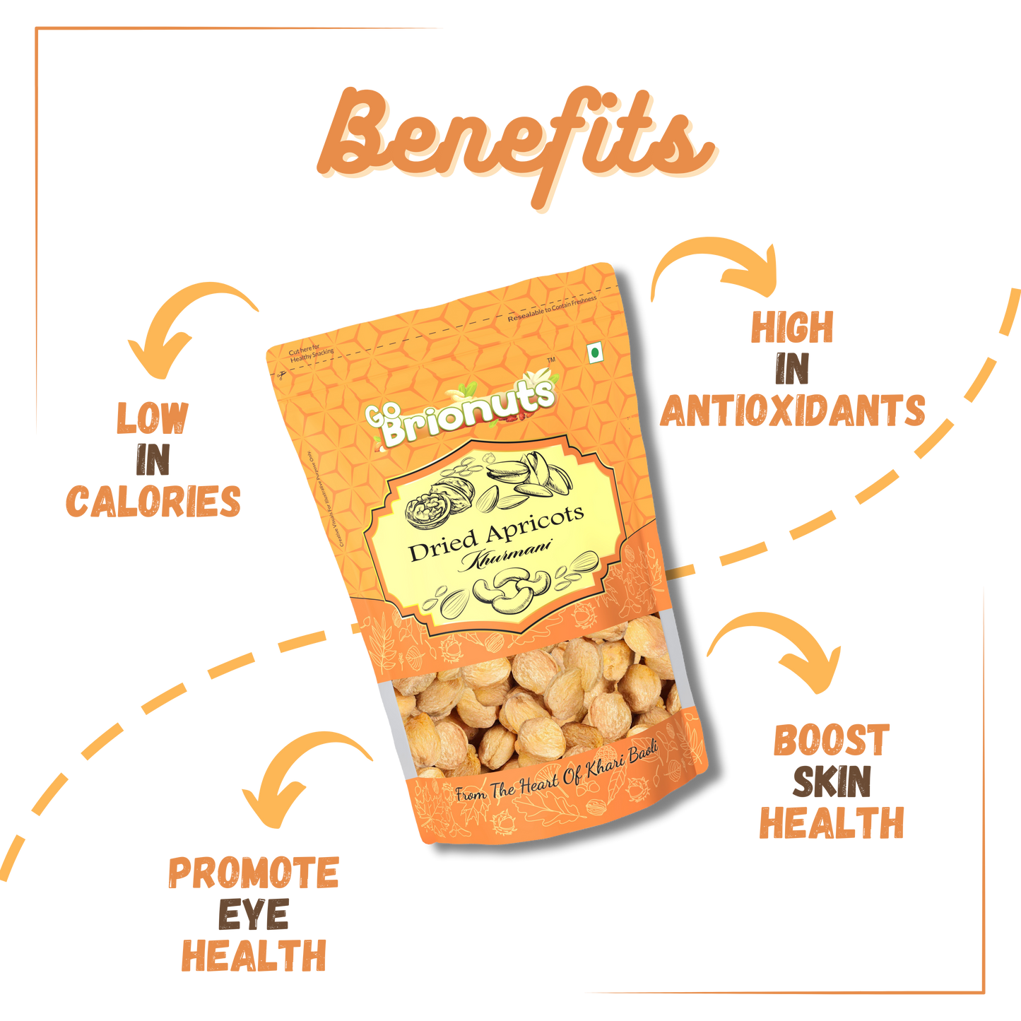 Healthy Benefits Combo ( Brazil Nuts 250gms + Dried Cranberry 250gms + Dried Apricots 250gms )