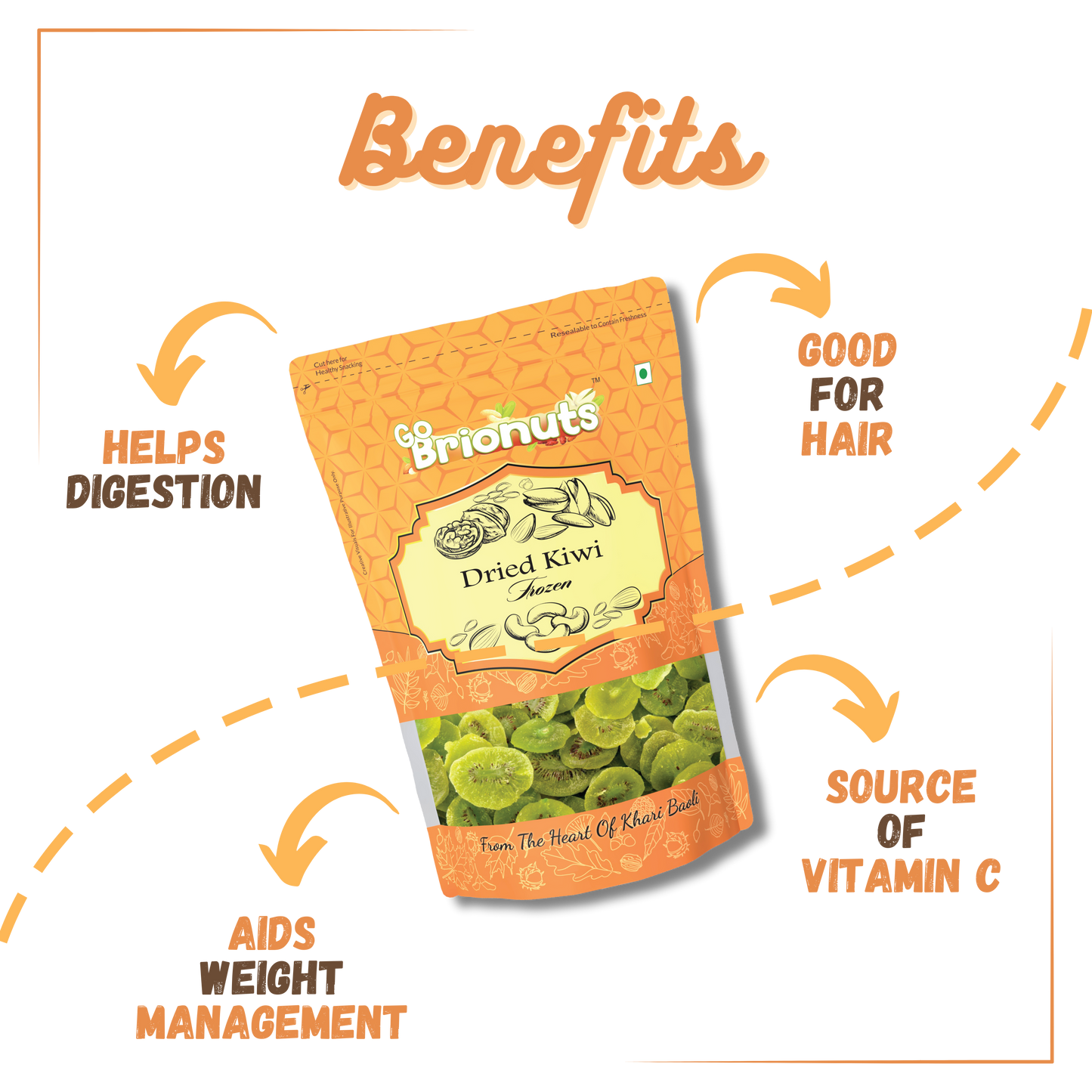 Dried Frozen Kiwi 250gms