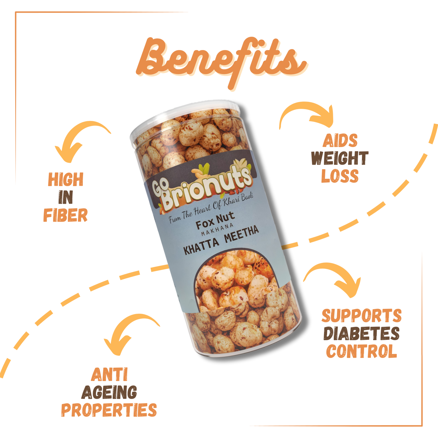 Khatta meetha flavoured foxnuts 80gms