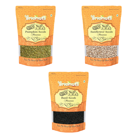 Seeds Combo ( Sunflower Seeds 200gms + Basil Seeds 200gms + Pumpkin Seeds 200gms )