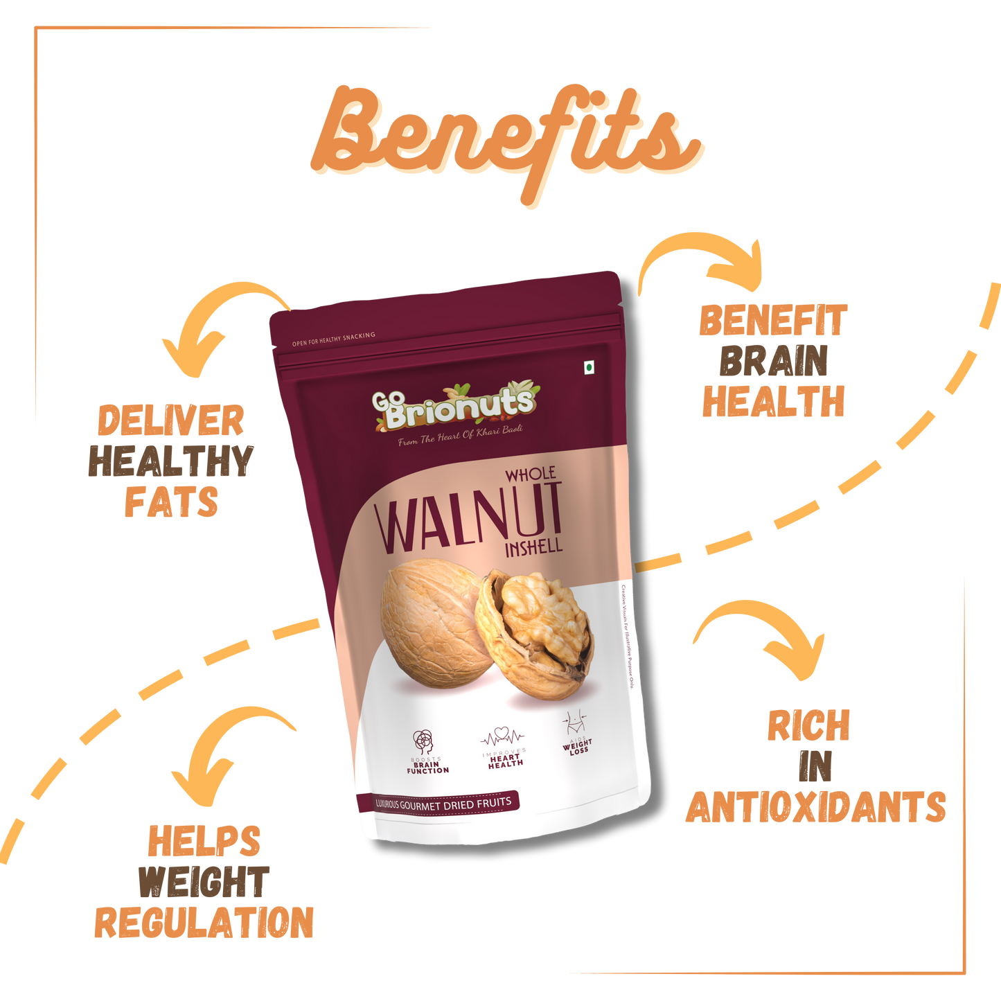 Walnuts in shell Chilean 500gms- Big size, Super Premium Quality