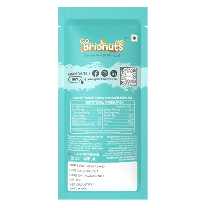 Cashews, Roasted-Salted, Pack of 6- 35gms each (210gms)
