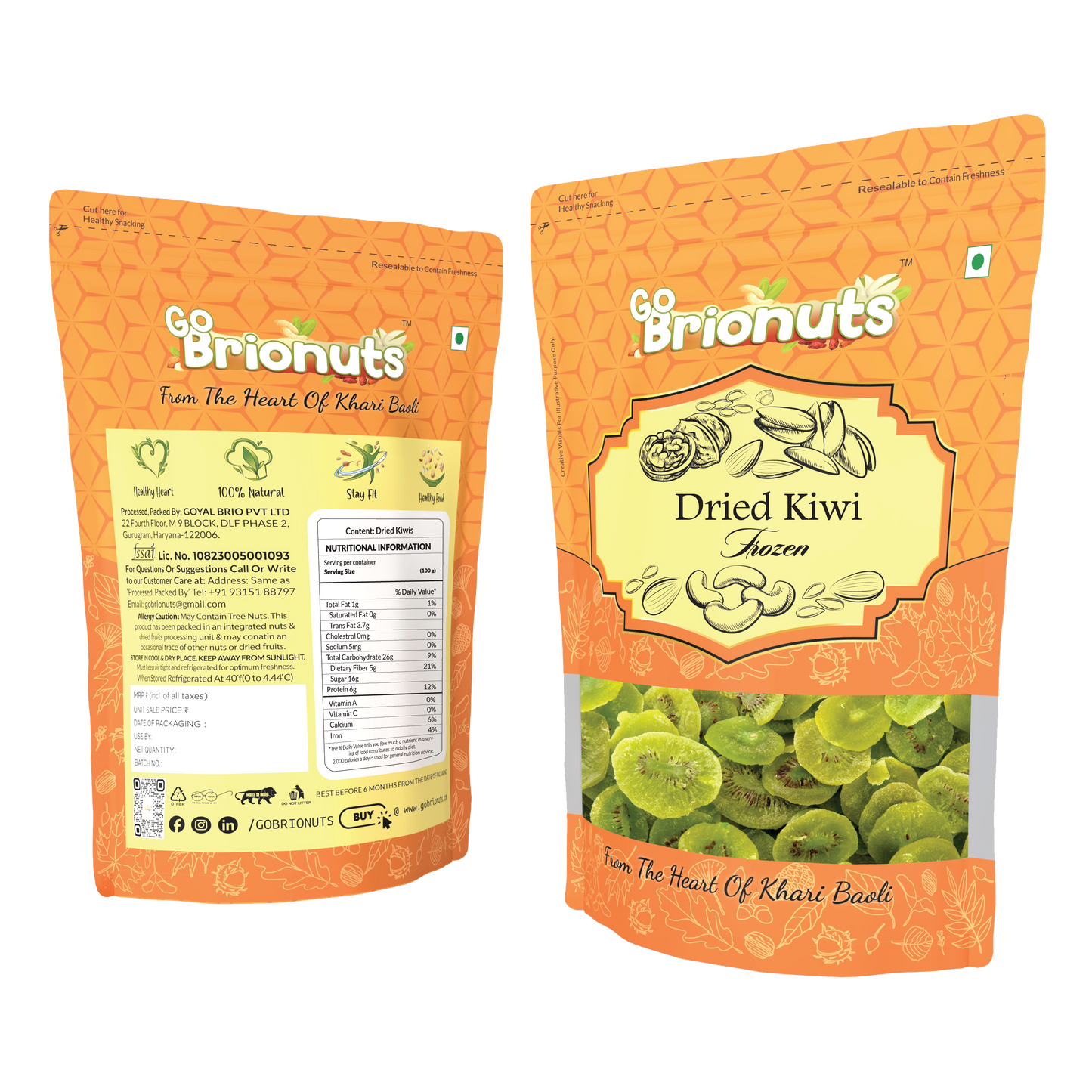 Dried Frozen Kiwi 250gms