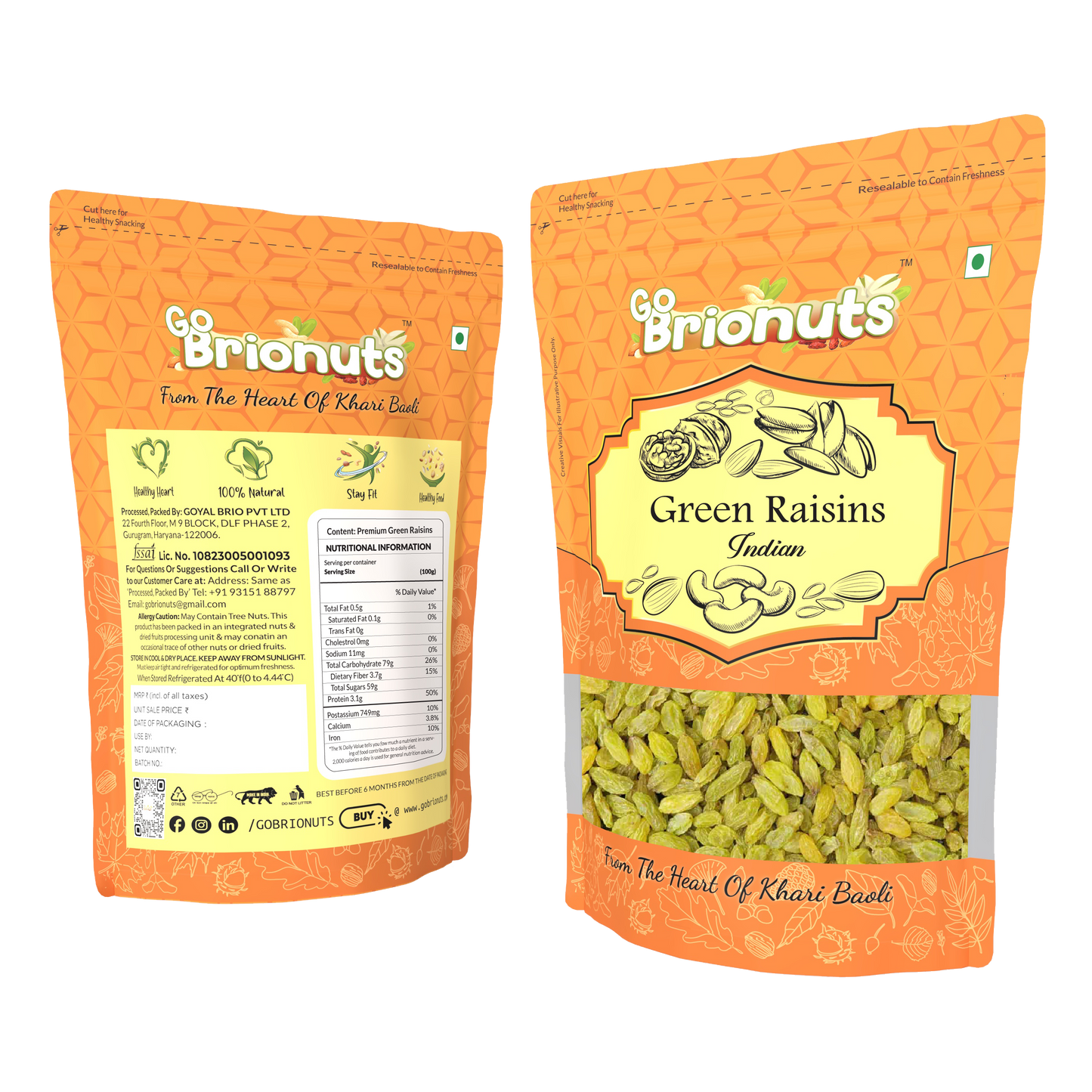 Green Raisins long 250gms