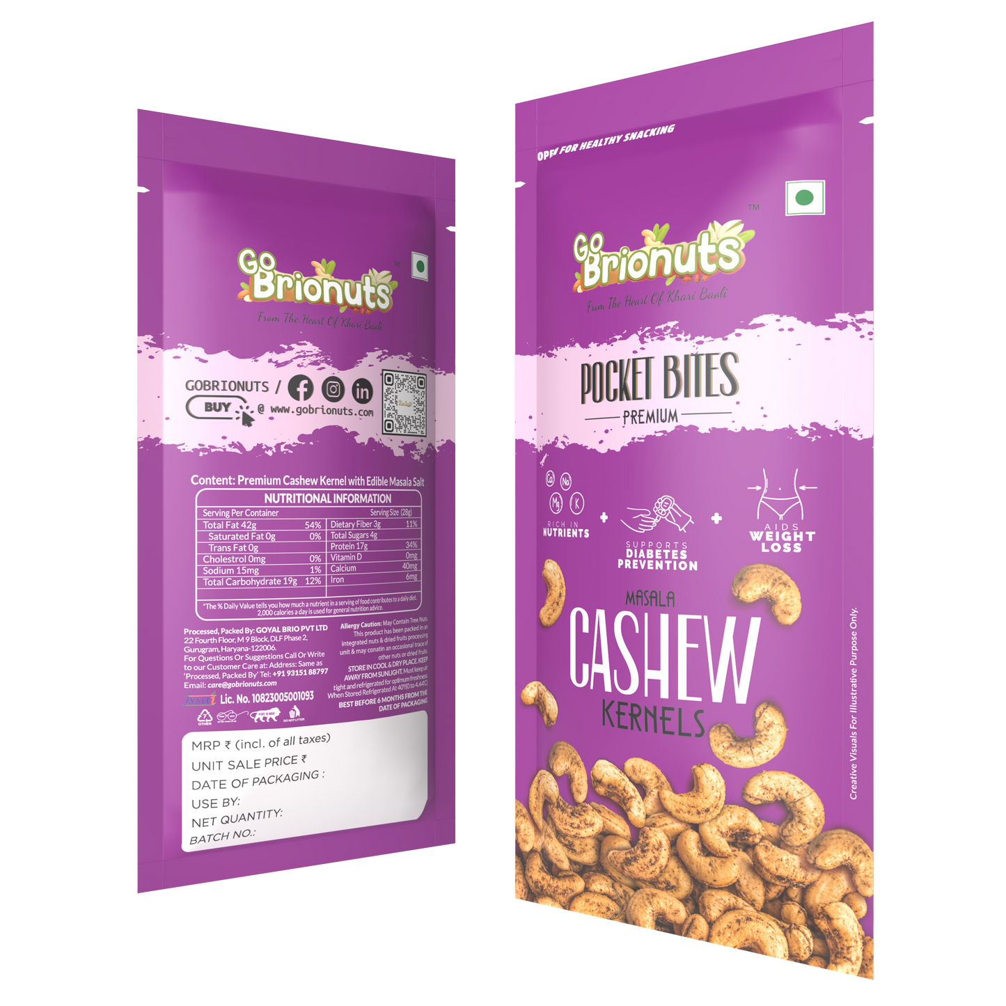 Cashews, Roasted-Masala, Pack of 6- 35gms each (210gms)
