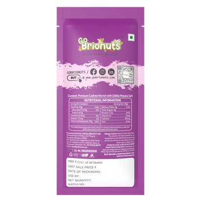 Cashews, Roasted-Masala, Pack of 6- 35gms each (210gms)