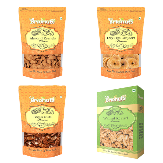 Premium Health Combo ( Mamra Almonds 250gms + Dry Figs 250gms + Walnuts 250gms + Pecan Nuts 250gms )